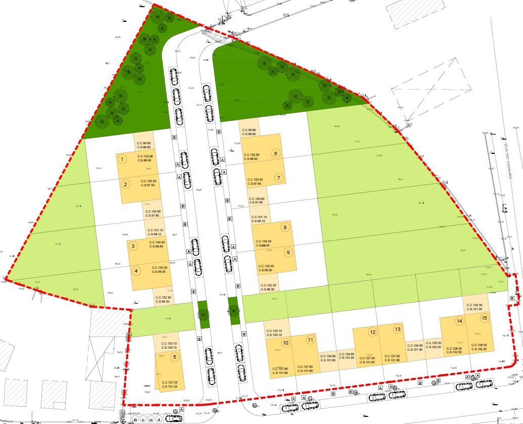 Plan d'implantation des 15 lots